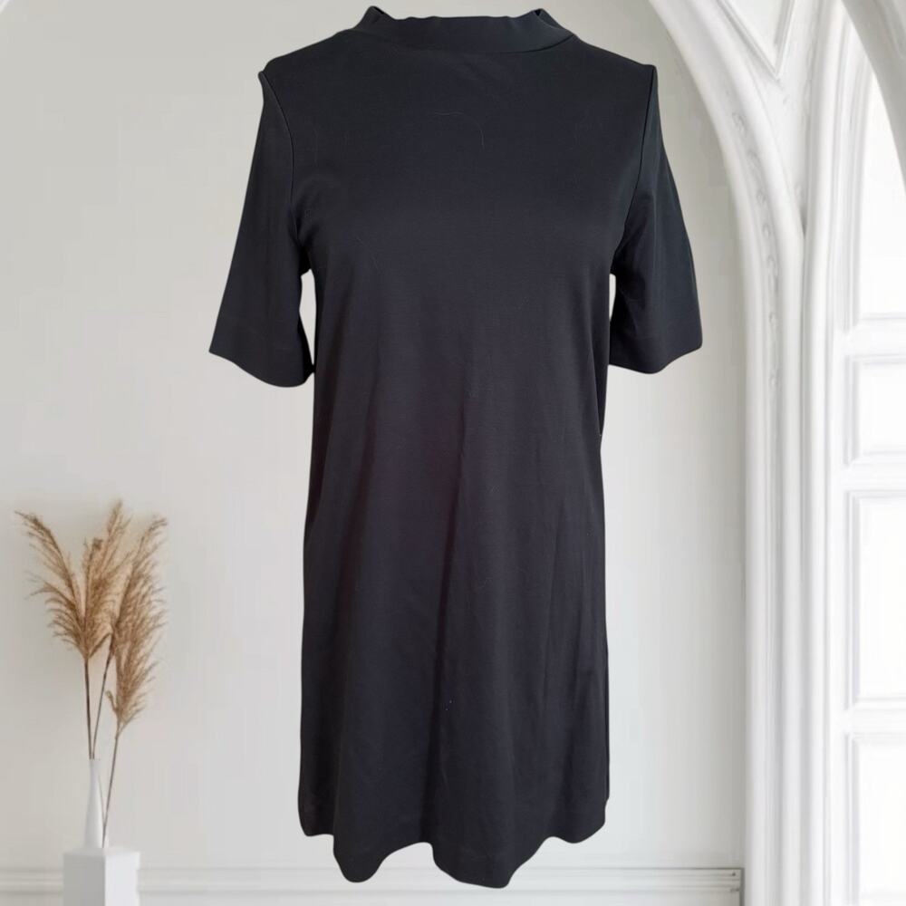 COS Black Short Cotton Tee Shirt Dress Size S Above Knee Length Career Casual